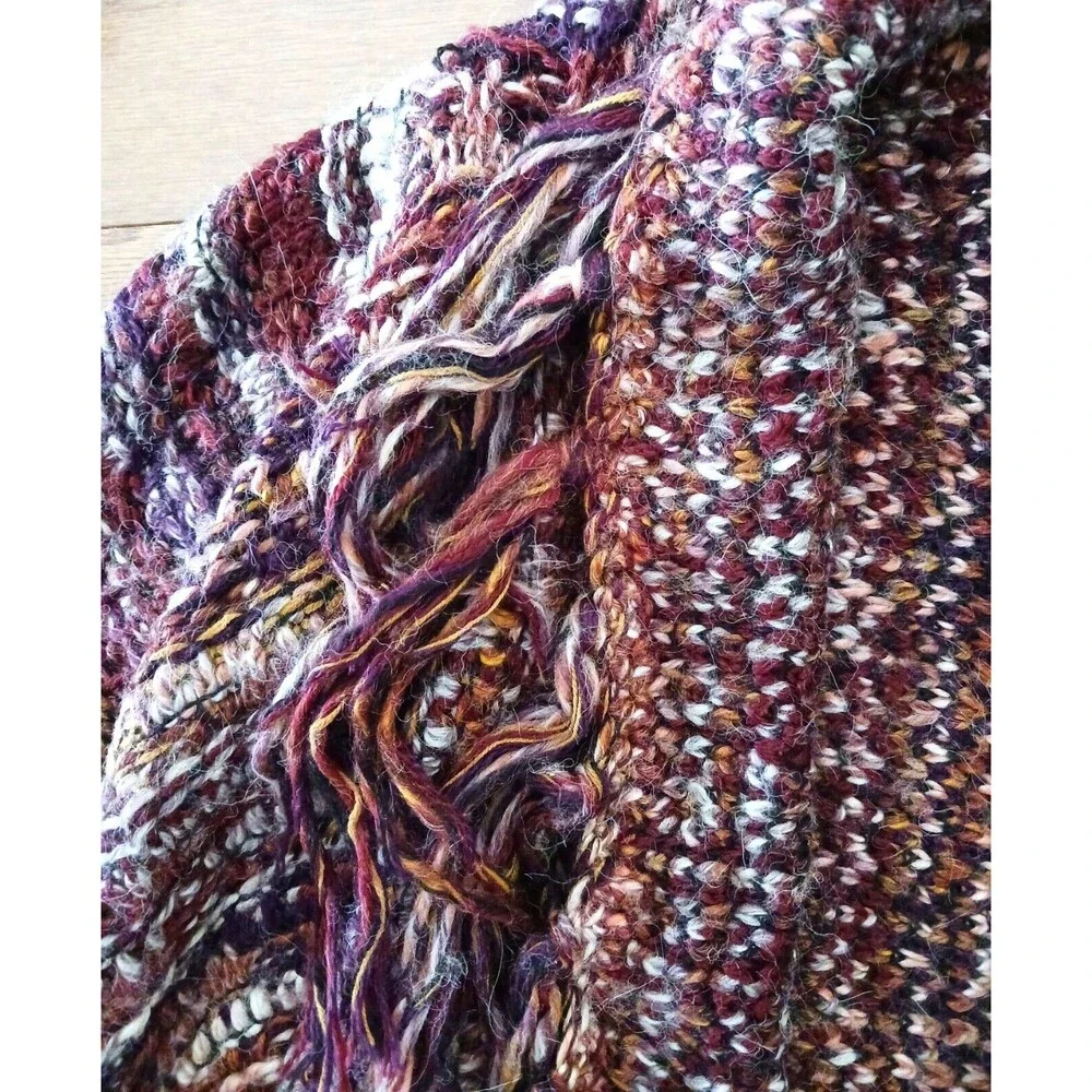 Free People Birkenstock Tassel Fringe Chunky Wool Alpaca Knit Boho Cardigan XS